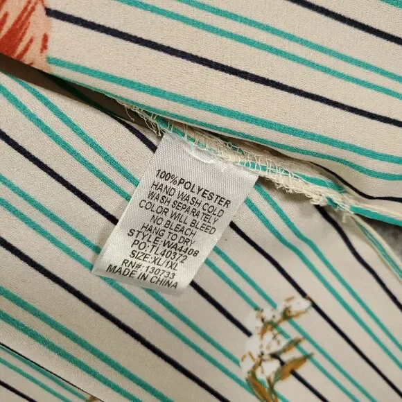 Umgee Cardigan Xl 1XL Mixed Pattern Striped Floral Print Open Front Duster - Picture 8 of 12